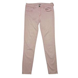 American‎ Eagle Jeans Womens 8 Regular Pink Jegging Low Rise Medium Wash Stretch